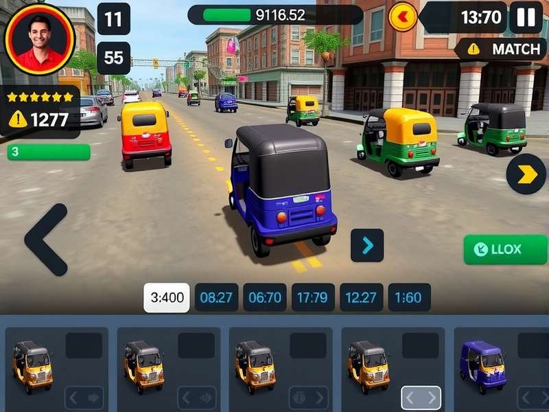 Tuk Tuk Blitz Blast customization options showing Indian auto-rickshaws